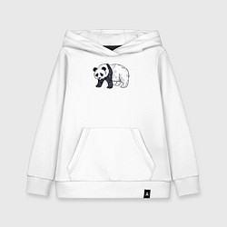 Толстовка детская хлопковая Панда медведь, цвет: белый