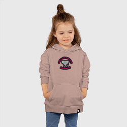 Толстовка детская хлопковая Девочка любящая слонов, цвет: пыльно-розовый — фото 2