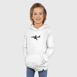 Толстовка детская хлопковая Черный облик Superjet-100 с названием, цвет: белый — фото 2