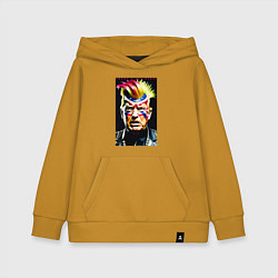 Толстовка детская хлопковая Панк Дональд Трамп - жесть, цвет: горчичный