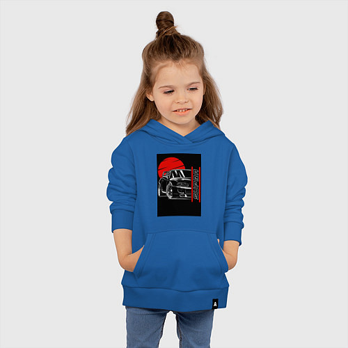 Детская толстовка-худи Toyota Supra авто / Синий – фото 4