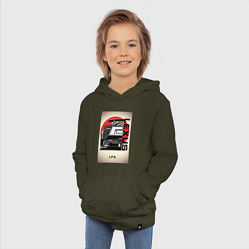 Детская толстовка-худи Lexus автомобиль jdm / Хаки – фото 3