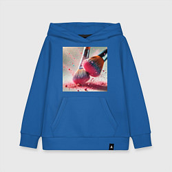 Толстовка детская хлопковая Розовый макияжный вихрь, цвет: синий