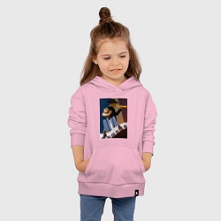 Толстовка детская хлопковая Музыкант джаз, цвет: светло-розовый — фото 2