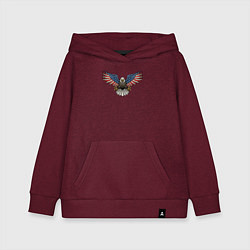 Толстовка детская хлопковая Орёл - США, цвет: меланж-бордовый