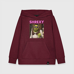 Толстовка детская хлопковая Shrexy - Shrek, цвет: меланж-бордовый