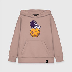 Толстовка детская хлопковая Отдых на Луне, цвет: пыльно-розовый