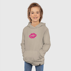 Толстовка детская хлопковая Поцелуй на груди, цвет: миндальный — фото 2