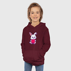 Толстовка детская хлопковая Heart rabbit, цвет: меланж-бордовый — фото 2