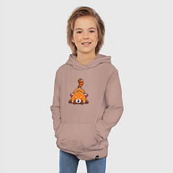 Толстовка детская хлопковая Cute red panda, цвет: пыльно-розовый — фото 2