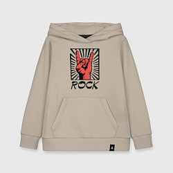 Толстовка детская хлопковая Rock - жест коза, цвет: миндальный