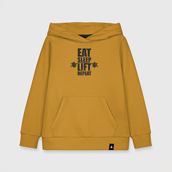 Толстовка детская хлопковая Есть спать поднимать, цвет: горчичный