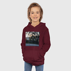 Толстовка детская хлопковая Имя Анна из капель дождя, цвет: меланж-бордовый — фото 2
