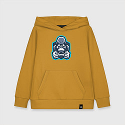Толстовка детская хлопковая Gamer monkey, цвет: горчичный