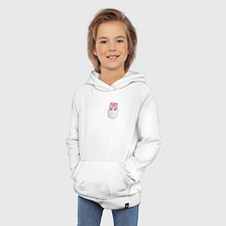 Толстовка детская хлопковая Розовый поросенок в кармане, цвет: белый — фото 2