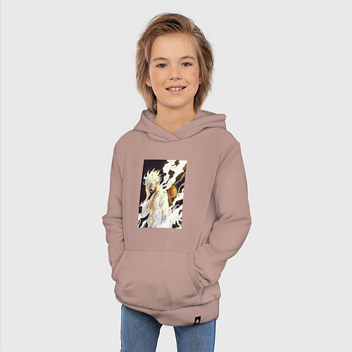 Детская толстовка-худи Ван-Пис Луффи джойбой / Пыльно-розовый – фото 3