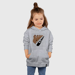 Толстовка детская хлопковая Капибара в шеренге - мем, цвет: меланж — фото 2