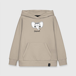 Толстовка детская хлопковая Слоник милаш, цвет: миндальный