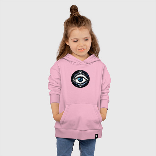 Детская толстовка-худи Око вселенной / Светло-розовый – фото 4