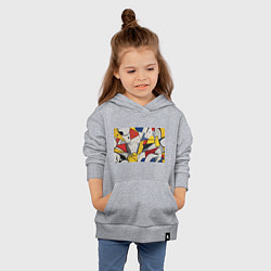Толстовка детская хлопковая Поп-арт яркая абстракция, цвет: меланж — фото 2