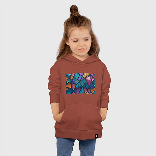 Детская толстовка-худи Яркое стекло / Кирпичный – фото 4
