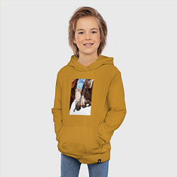 Толстовка детская хлопковая Western style, цвет: горчичный — фото 2