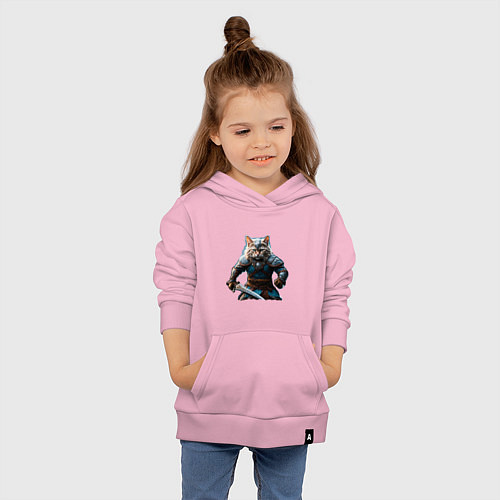 Детская толстовка-худи Кот викинг / Светло-розовый – фото 4