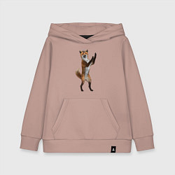 Толстовка детская хлопковая Танцующий лис, цвет: пыльно-розовый