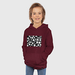 Толстовка детская хлопковая Круги на темном фоне, цвет: меланж-бордовый — фото 2