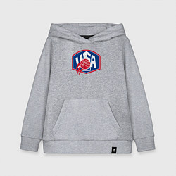 Толстовка детская хлопковая Баскетбол США, цвет: меланж