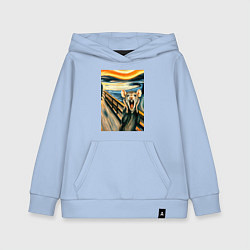 Толстовка детская хлопковая Мышка кричит на картине Эдварда Мунка - мем искусс, цвет: мягкое небо