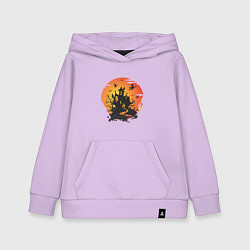 Толстовка детская хлопковая Хэллоуин ведьмин дом, цвет: лаванда