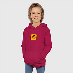 Толстовка детская хлопковая Rockstar logo, цвет: маджента — фото 2