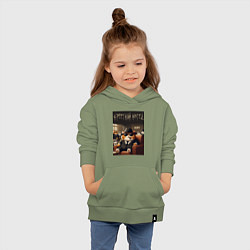 Толстовка детская хлопковая Крёстный отец мяуфии - нейроарт, цвет: авокадо — фото 2