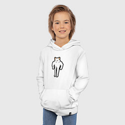 Толстовка детская хлопковая Кот качок, цвет: белый — фото 2
