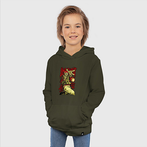 Детская толстовка-худи Limp Bizkit skull / Хаки – фото 3