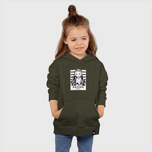 Детская толстовка-худи Nezuko girl hunter one / Хаки – фото 4