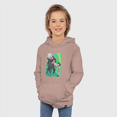 Детская толстовка-худи Дандадан Момо Аясэ / Пыльно-розовый – фото 3