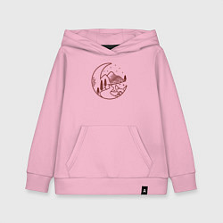 Толстовка детская хлопковая Волк в ночи, цвет: светло-розовый