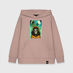 Толстовка детская хлопковая Скелет ведьмы - хэллоуин, цвет: пыльно-розовый