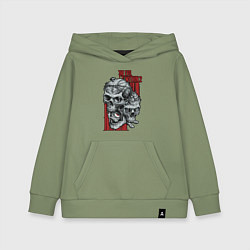 Толстовка детская хлопковая The evil within 2 skulls, цвет: авокадо