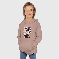 Толстовка детская хлопковая Дандадан: Момо Аясэ, цвет: пыльно-розовый — фото 2