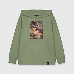 Толстовка детская хлопковая Ведьма арт, цвет: авокадо