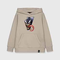 Толстовка детская хлопковая Venom with tongue sticking out, цвет: миндальный
