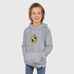 Толстовка детская хлопковая Hufflepuff факультет университета Хогвартс с барсу, цвет: меланж — фото 2