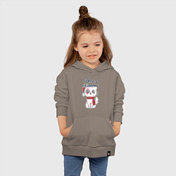 Толстовка детская хлопковая Christmas Cat, цвет: утренний латте — фото 2