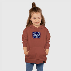 Толстовка детская хлопковая Кит и космонавт, цвет: кирпичный — фото 2