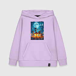 Толстовка детская хлопковая Musical quartet Neon mushrooms, цвет: лаванда