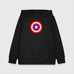 Толстовка детская хлопковая Captain America logo, цвет: черный