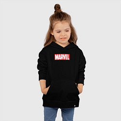 Толстовка детская хлопковая Marvel logo, цвет: черный — фото 2